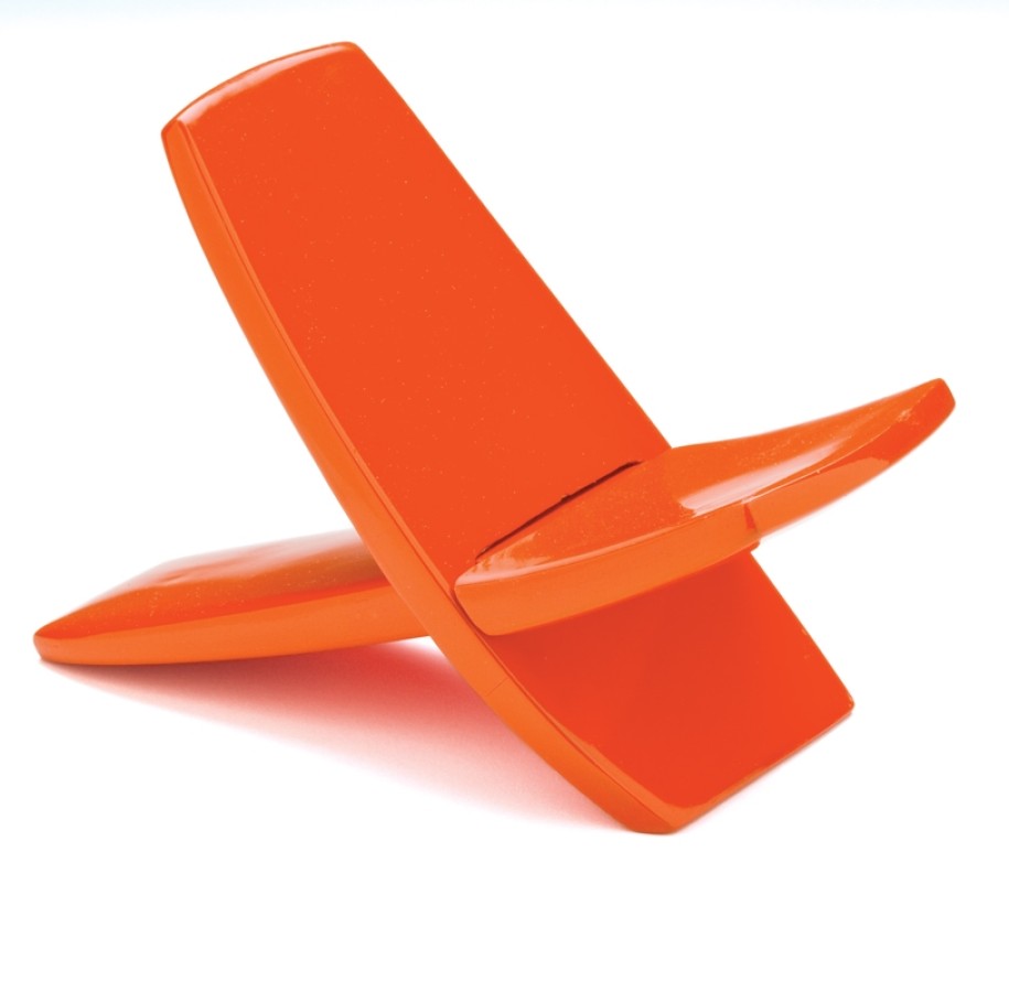 This orange, cheerful chair is made from polyeurethane foam and fiberglass–just like the surfboards Ekstrom produces.