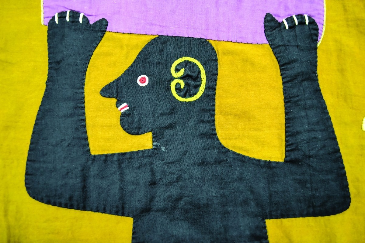 Asafo Flag (Franka)(detail), unidentified maker, Fante culture, 20th century, Ghana, cotton. Collection Mingei International Museum. Gift of Barb Rich. 2014-11-007
