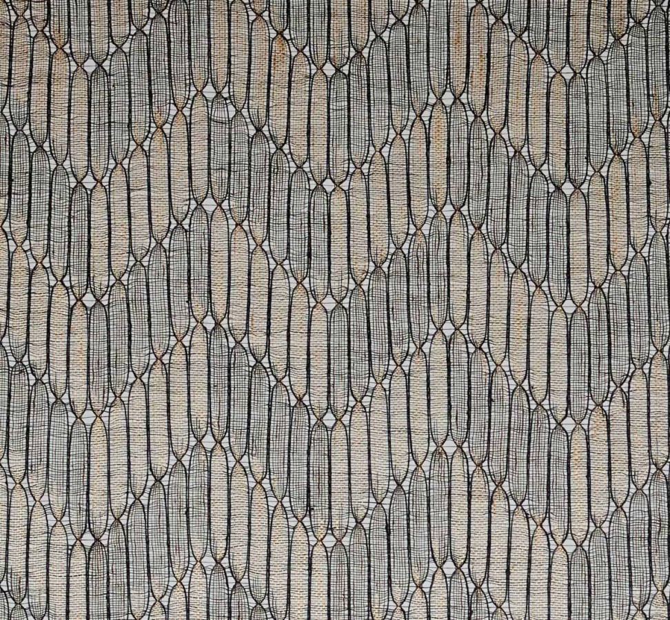 Room Divider (detail), Kay Sekimachi, 1960, Linen: Ikat, Brooks Bouquet lace technique. Collection of Forrest L. Merrill.